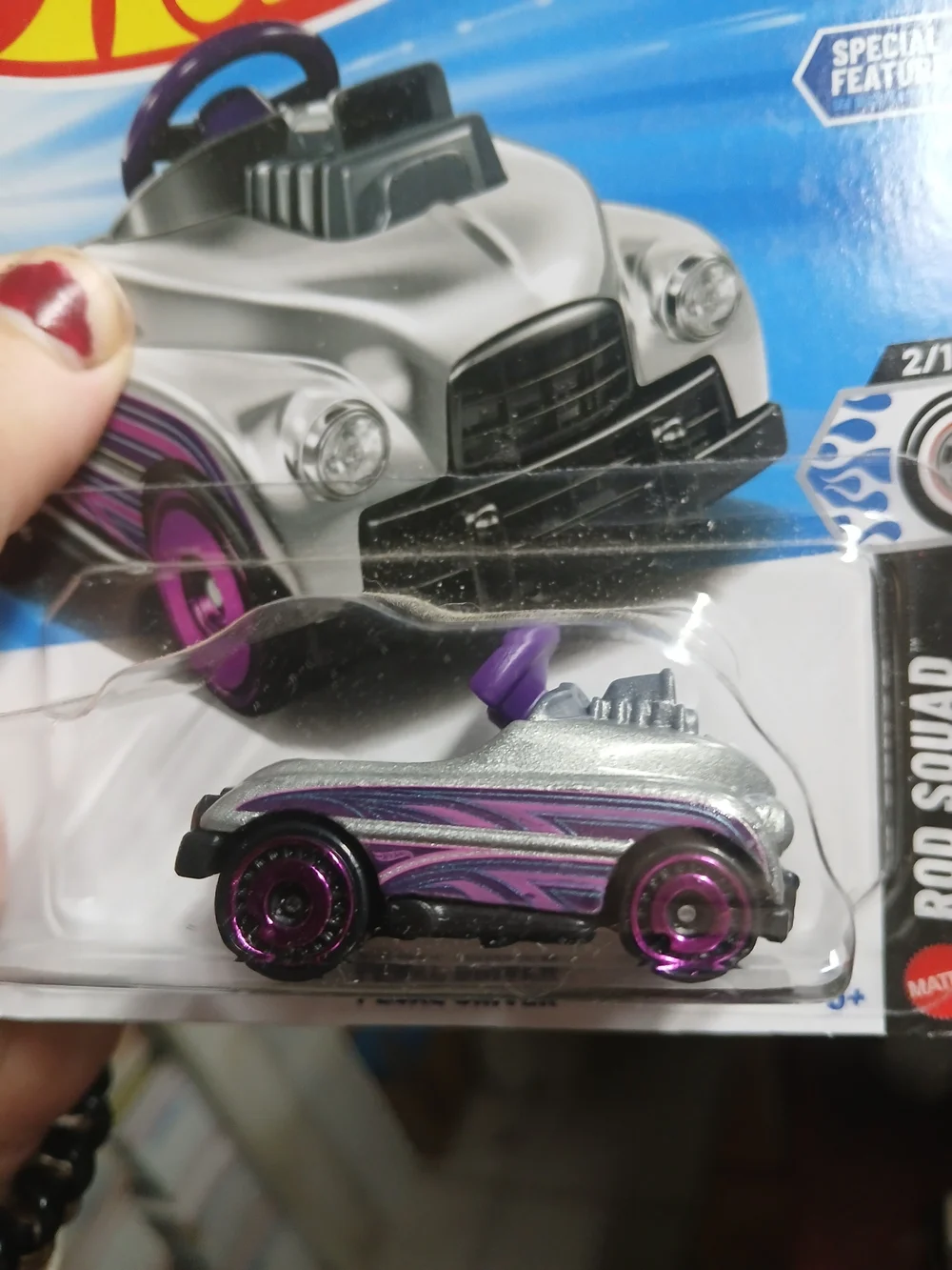silver and purple Hot Wheels Pedal Driver is part of the 2026 Rod Squad series (